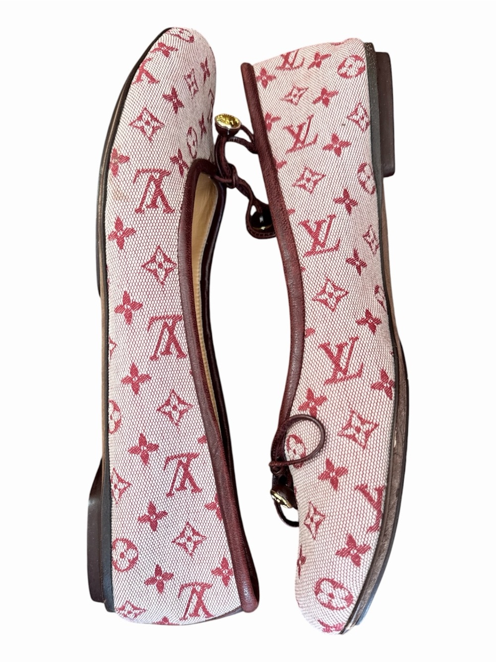 Louis Vuitton Y2K Flat Ballerina Alizee Mini Lin 36 EU Cerise Burgundy Monogram - Picture 6 of 15